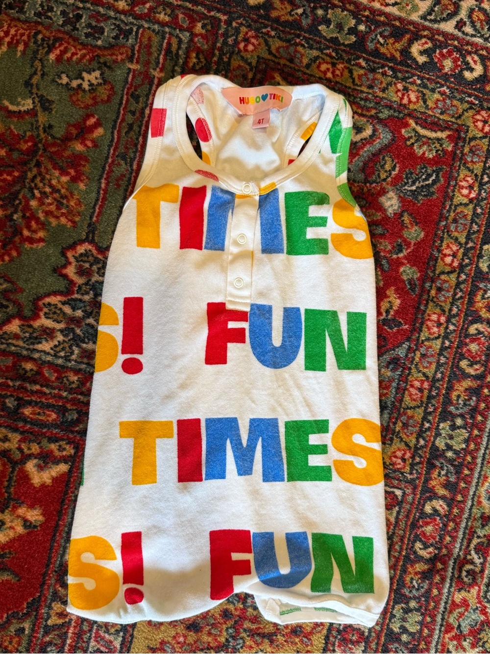 Hugo loves tiki short romper
